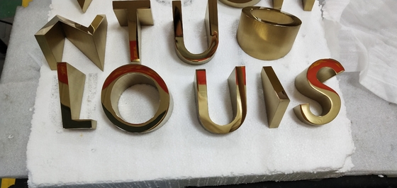 Depth 42mm Decorative Metal Letters Mirror Polished 3D Lettering Signage IP67