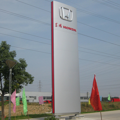 Outdoor Modern Pylon Signs Free standing Stainless Steel for 4S Store Parking Lot